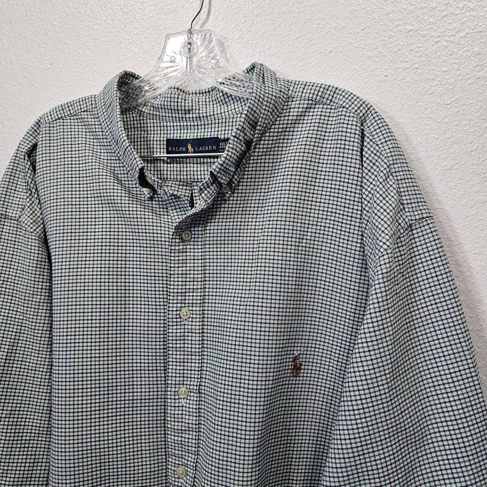 Ralph Lauren Men's 4XLT Longsleeve Button Down Plaid‎ Polo